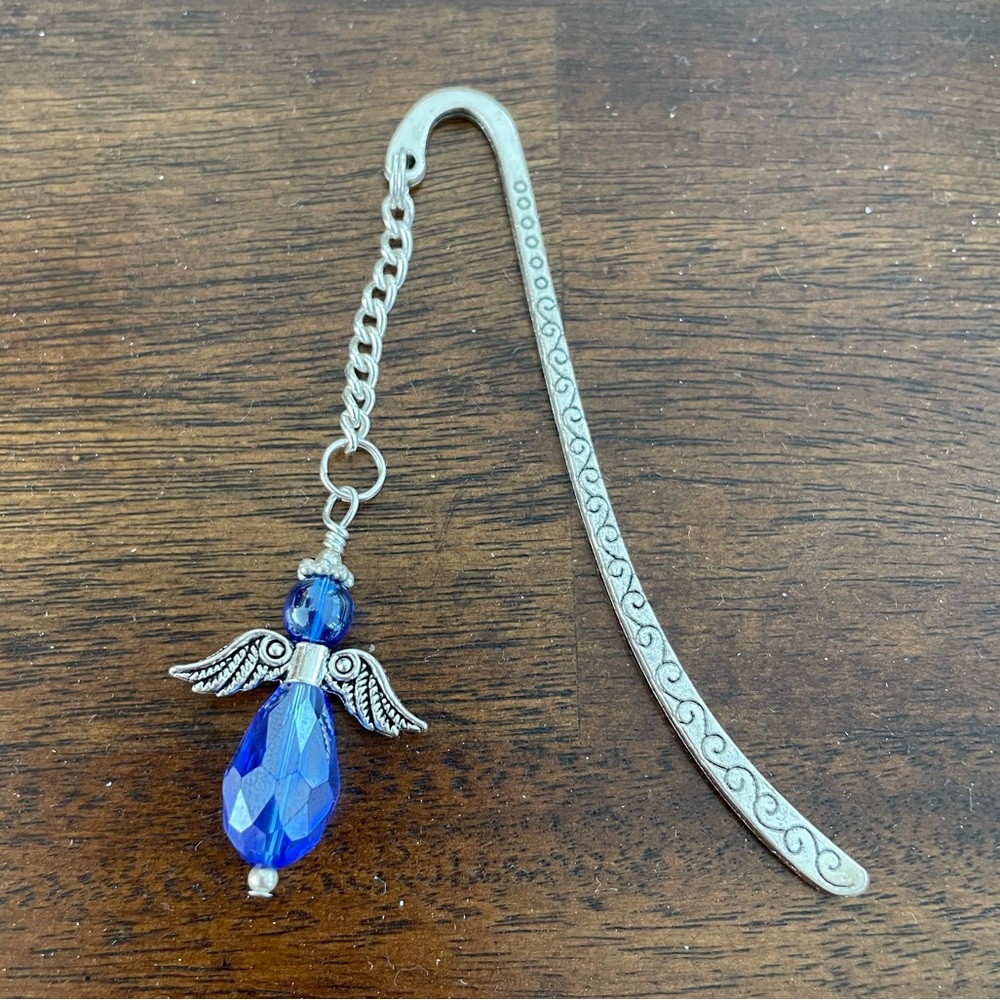 Handmade Blue Angel Fairy Bookmark with Silver Tone Hook - ide…